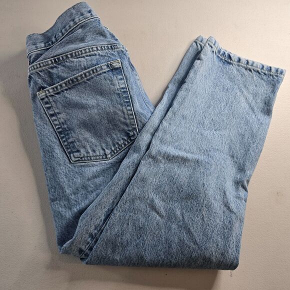 Topshop Blue Jeans Women's 28 Straight Leg Relaxed Distressed Button Fly - Picture 12 of 16